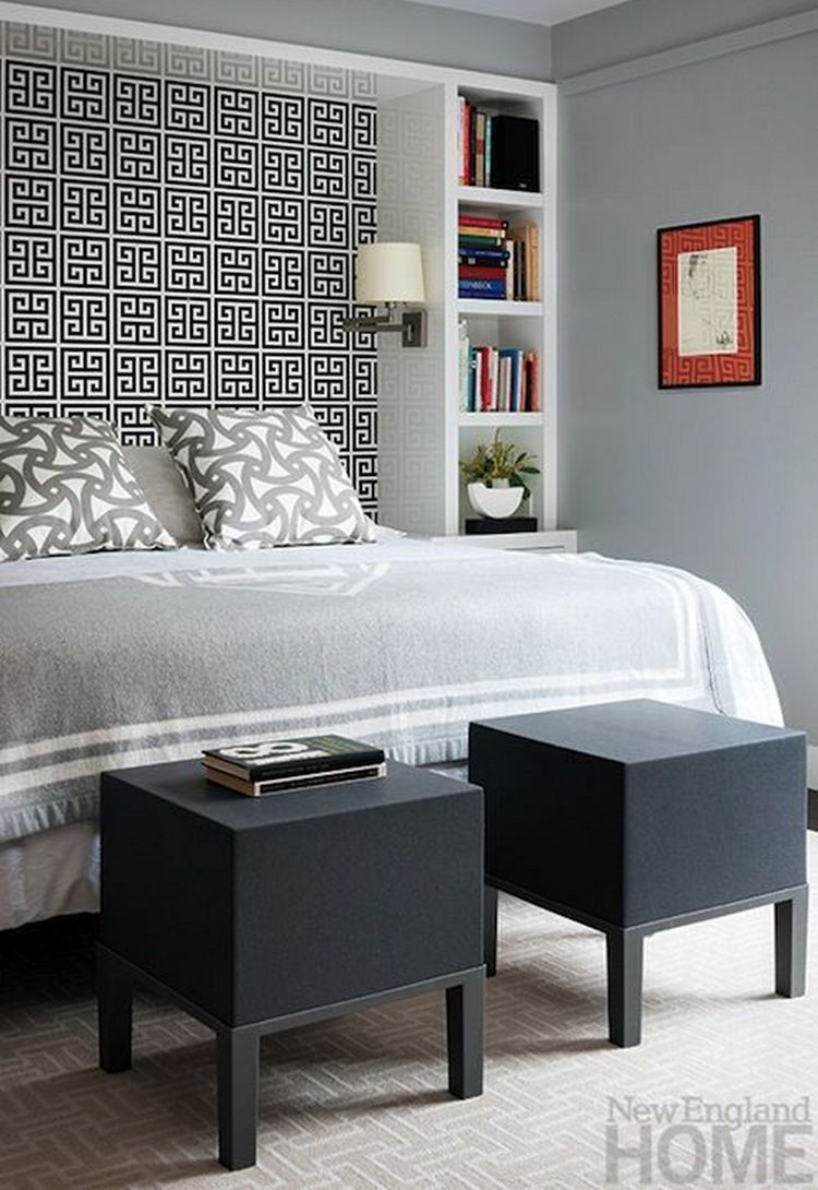 Wallpaper headboard DIY, hacks and beach house boho product links